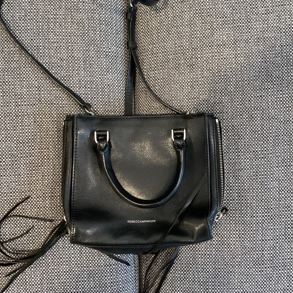 Rebecca Minkoff black leather shoulder bag purse